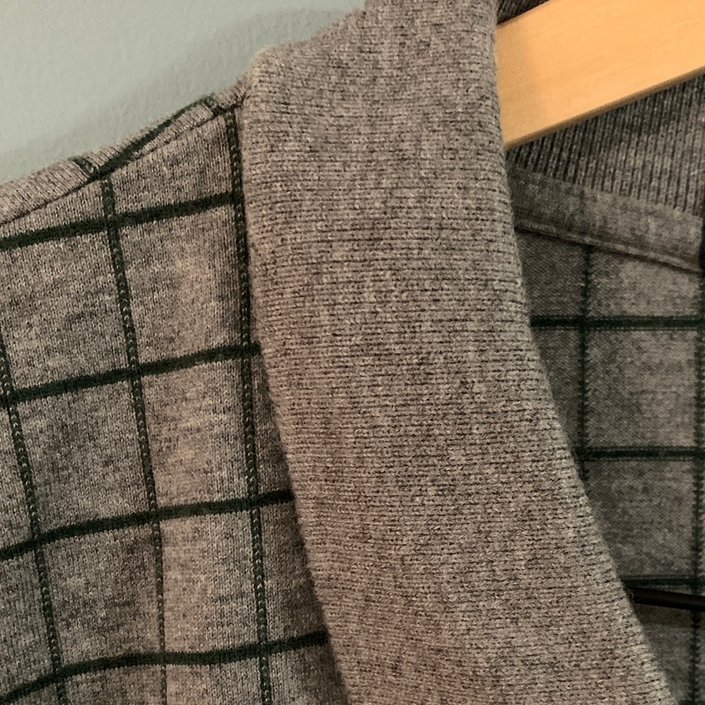 Daniel Cremieux Men's Grey and Blue Windowpane Long-Sleeve Polo 100% cotton - Picture 6 of 6